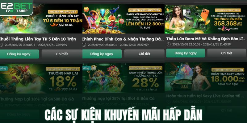 Các sự kiện khuyến mãi hấp dẫn