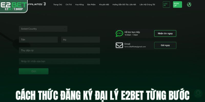 Cách thức đăng ký đại lý E2BET từng bước